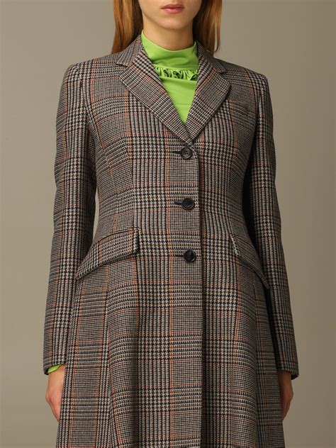 prada raincoat checked|Prada women's down coat.